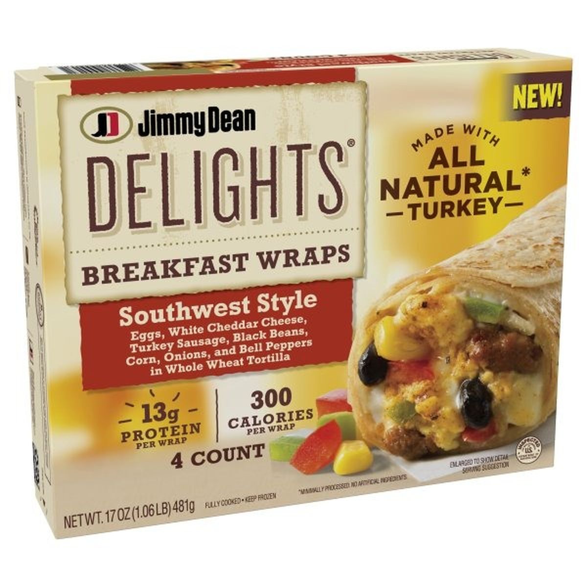 Calories in Jimmy Dean Fully Cooked Breakfast Wrap, Southwest Style