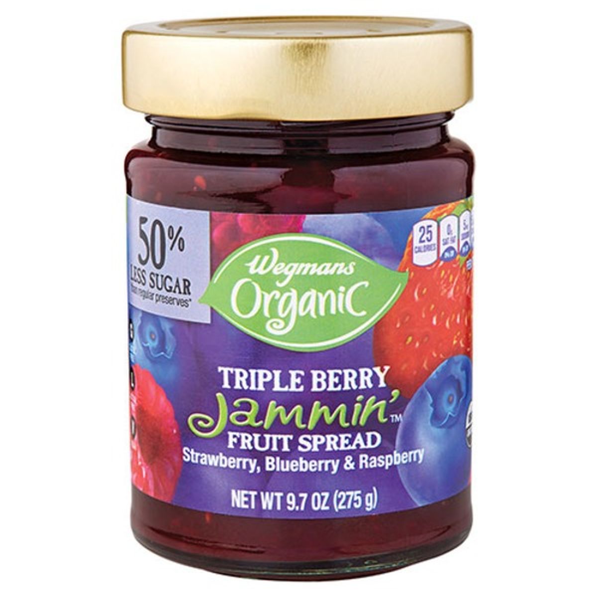 Calories in Wegmans Organic Jammin' Triple Berry Fruit Spread