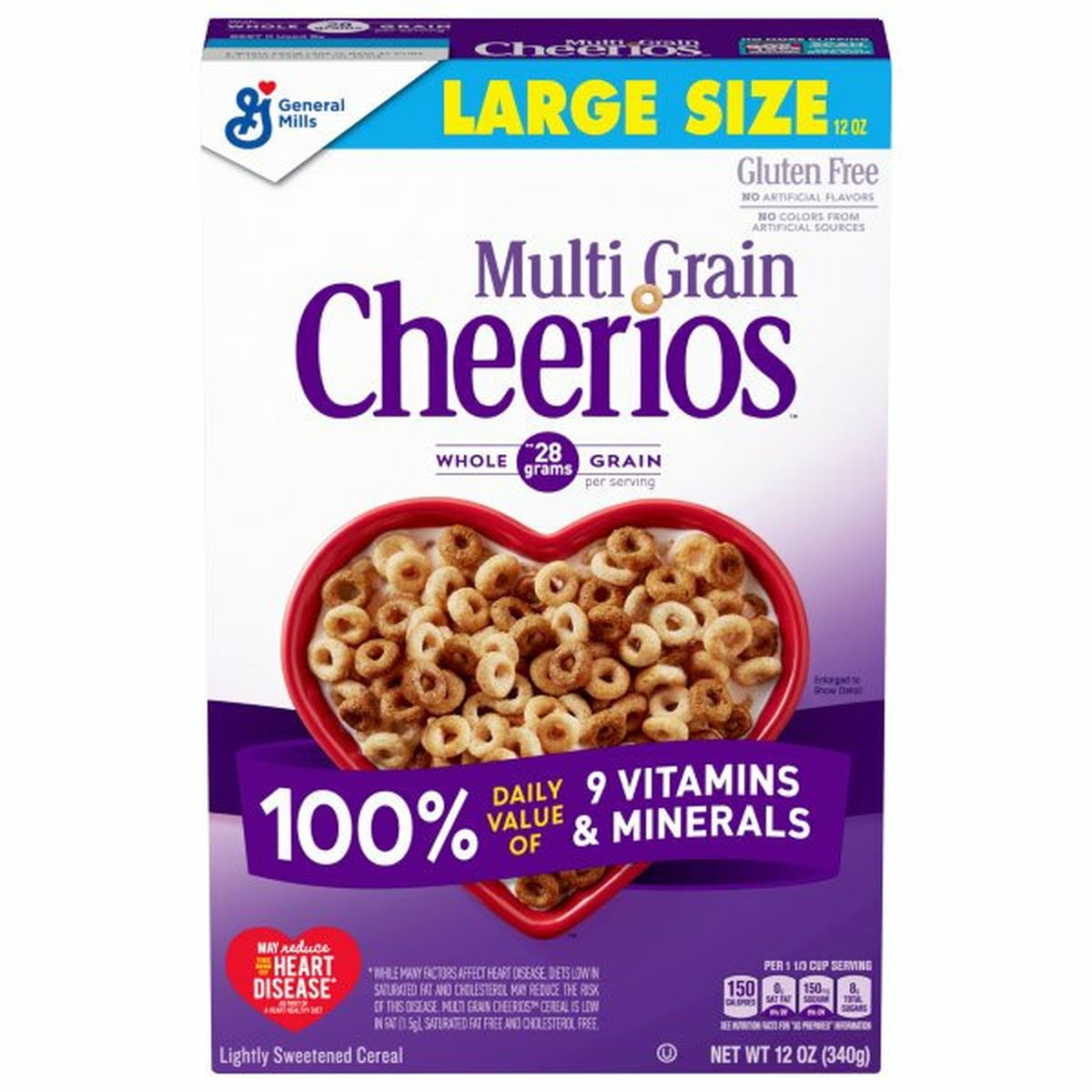 Calories in Multigrain Cheerios Cereal, Multi Grain, Large Size