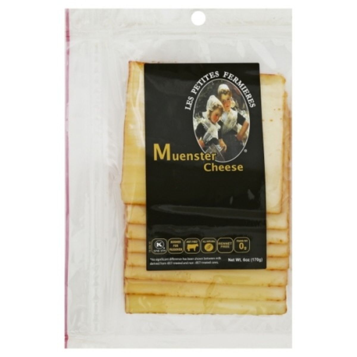 Calories in Les Petites Fermieres Cheese, Sliced, Muenster