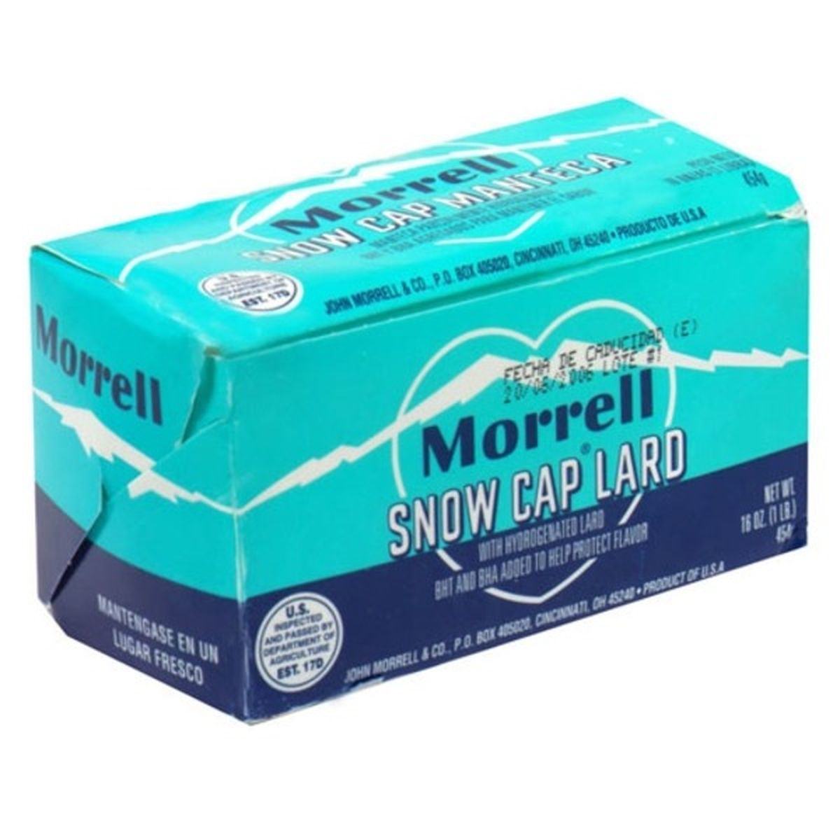 Calories in John Morrell Snow Cap Lard