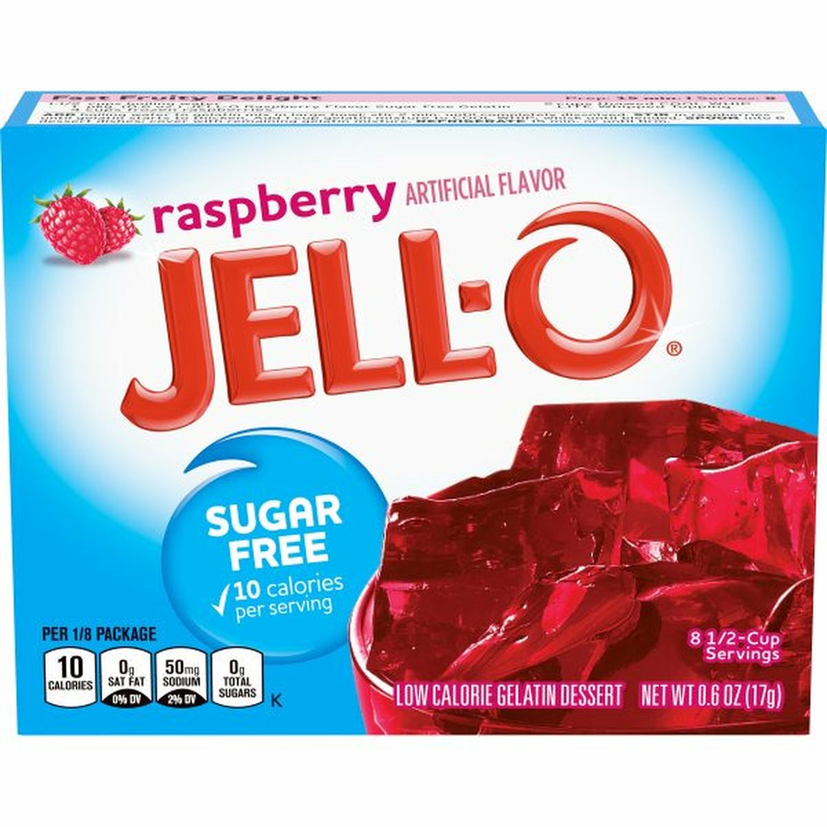 Calories in Jell-O Raspberry Sugar Free Gelatin Mix