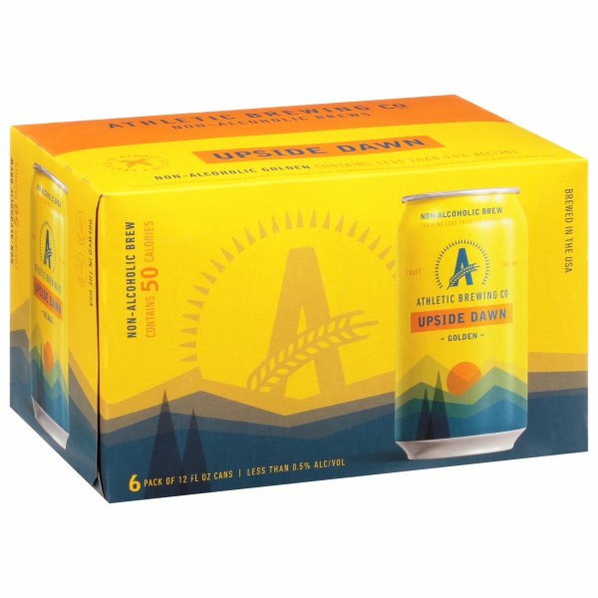 Calories in Athletic Brewing Upside Dawn Non-Alcoholic Golden Beer 6/12oz cans