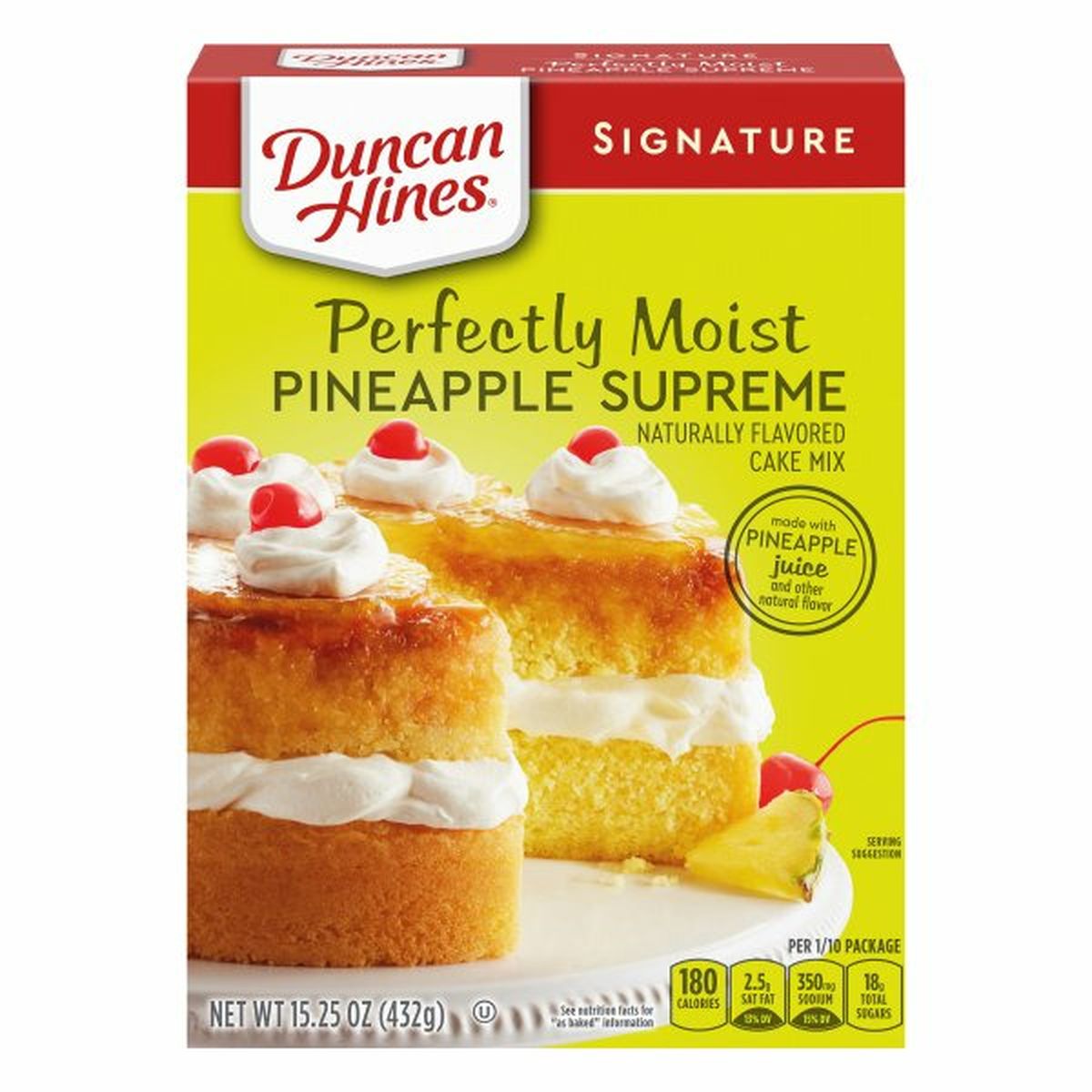 Calories in Duncan Hines Signature Cake Mix, Pineapple Supreme, Perfectly Moist