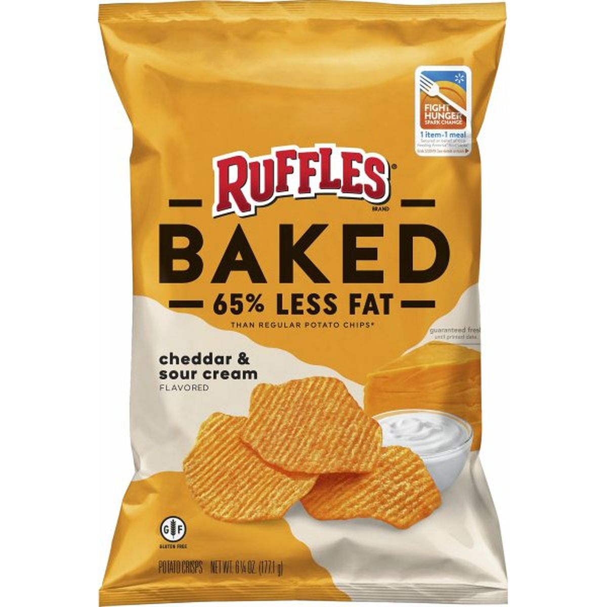 Calories in Ruffles Baked Potato Chips, Cheddar & Sour Cream Flavored