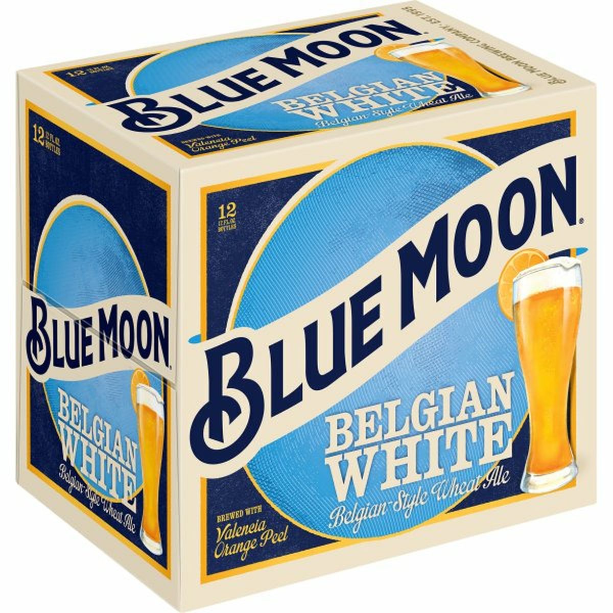 Calories in Blue Moon Belgian White Wheat Ale 12/12 oz bottles