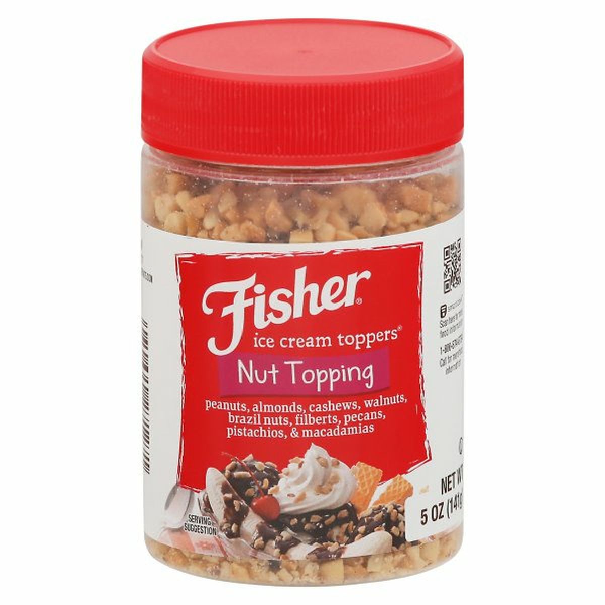 Calories in Fisher Ice Cream Toppers, Nut Topping