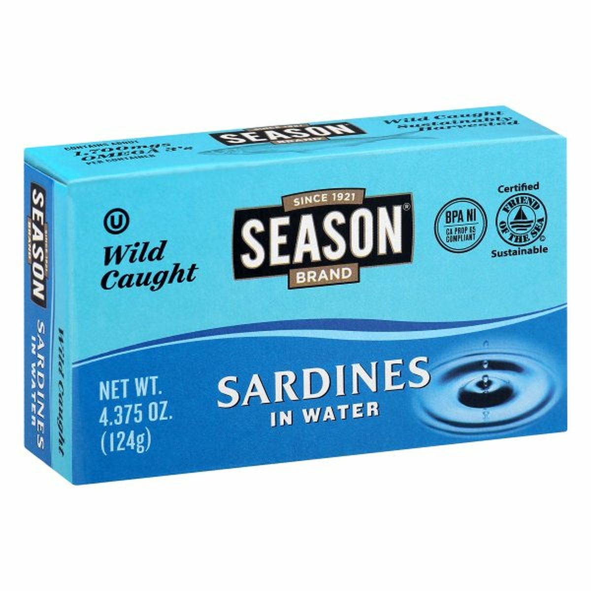 Calories in Season Brand Sardines in Water