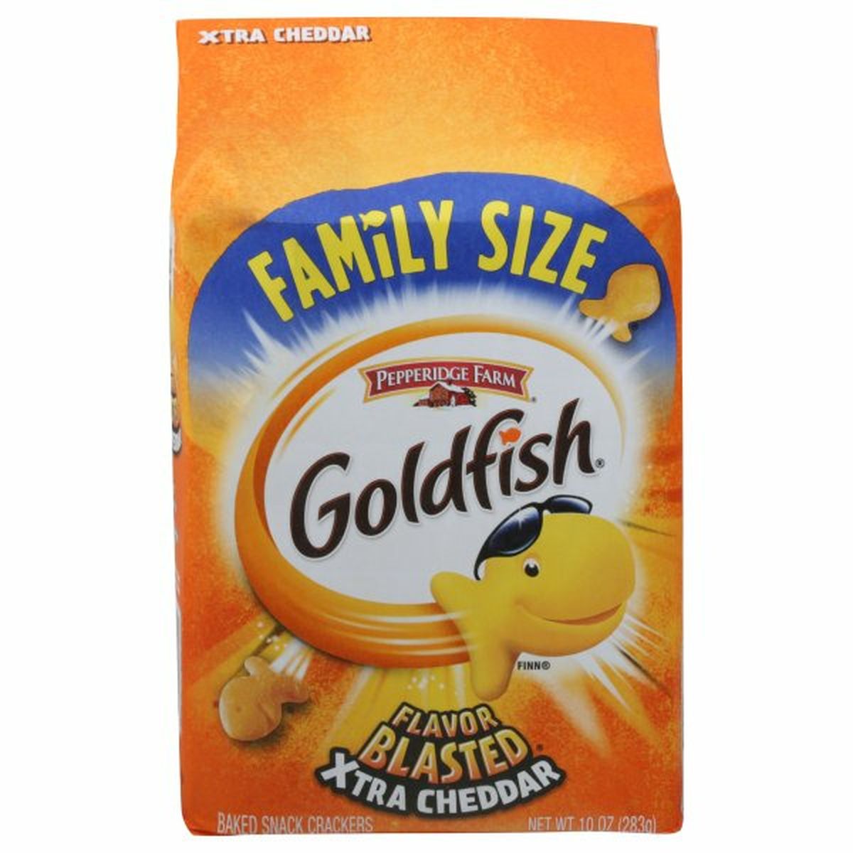 Calories in Pepperidge Farms  Goldfishs Flavor Blasted Snack Crackers, Baked, Xtra Cheddar, Family Size