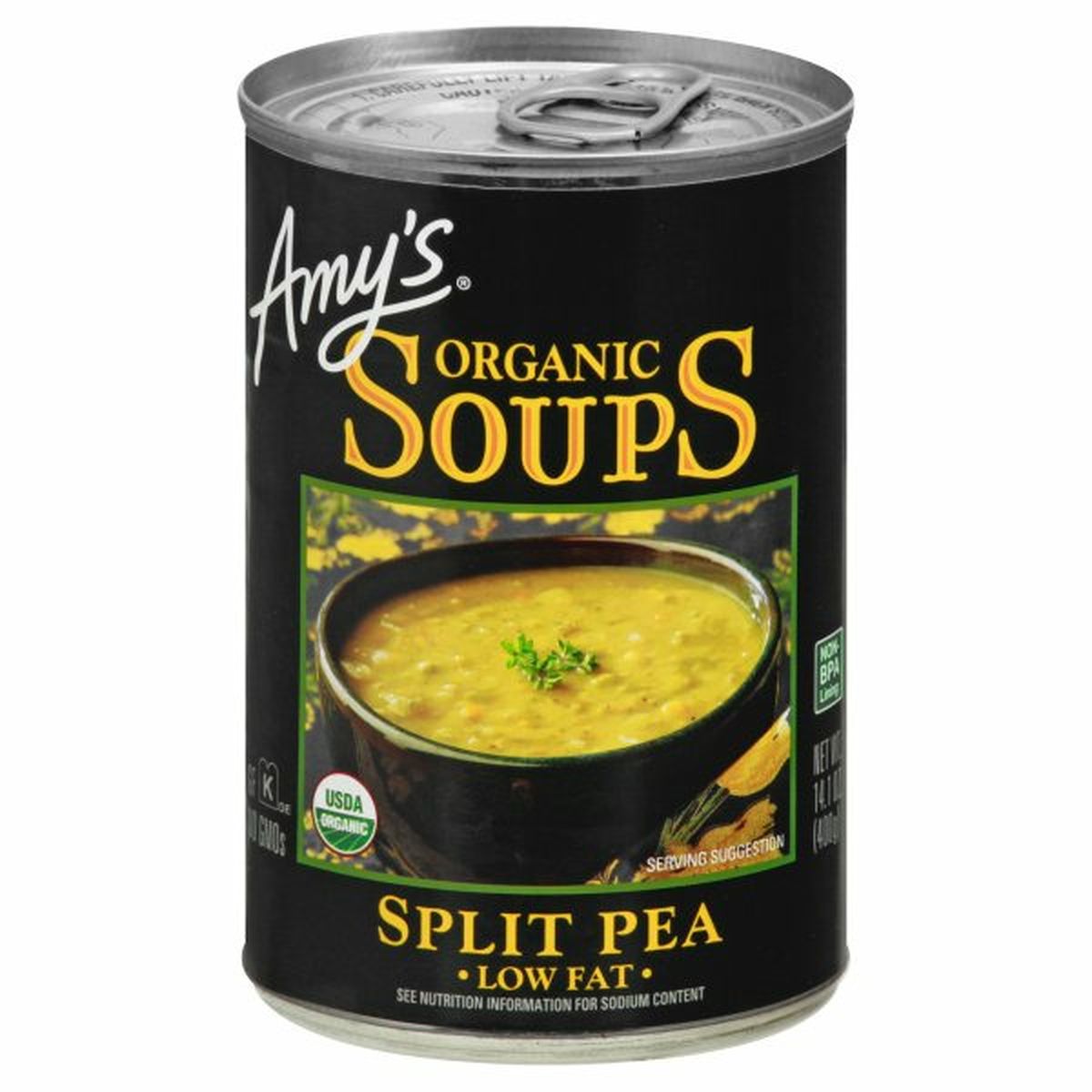 Calories in Amy's Kitchen Soups, Low Fat, Organic, Split Pea