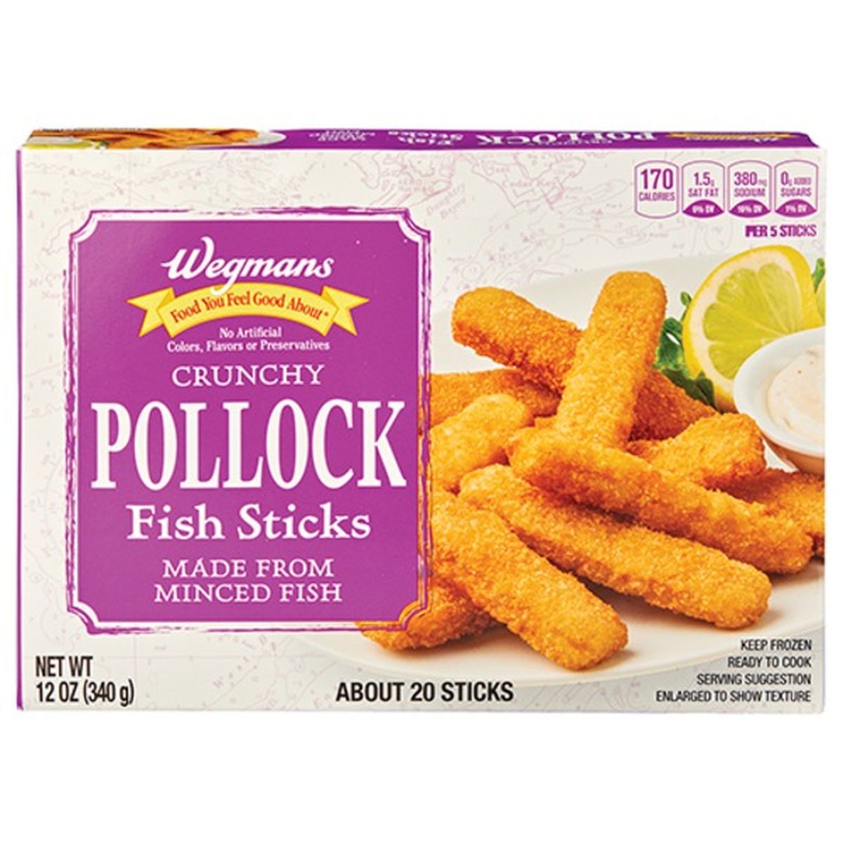 Calories in Wegmans Crunchy Pollock Fish Sticks