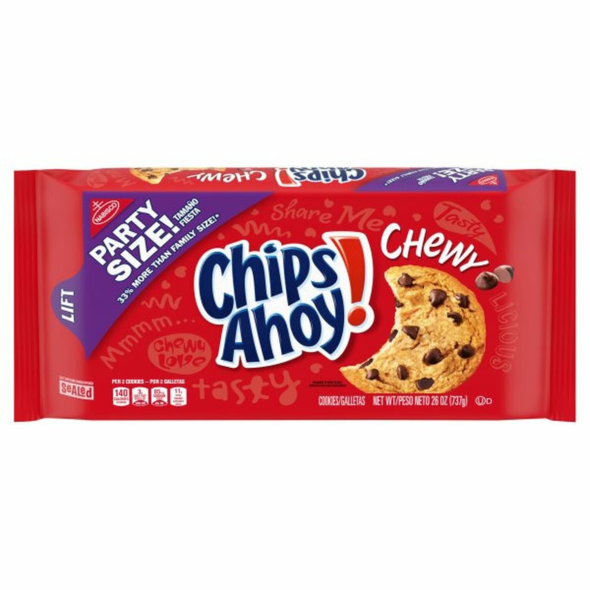 Calories in Chips Ahoy! Cookies, Chewy, Party Size