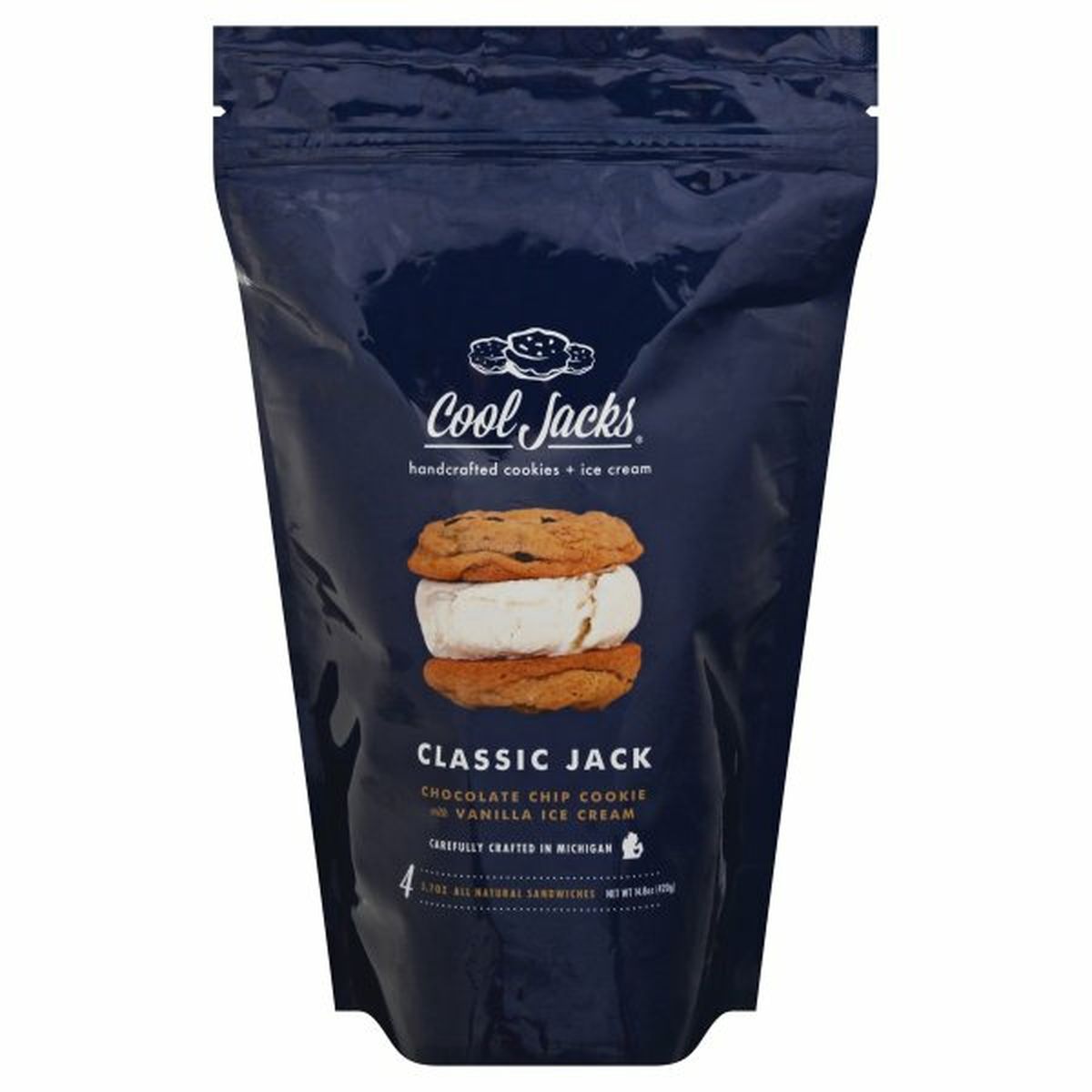 Calories in Cool Jacks Ice Cream Sandwiches, Classic Jack