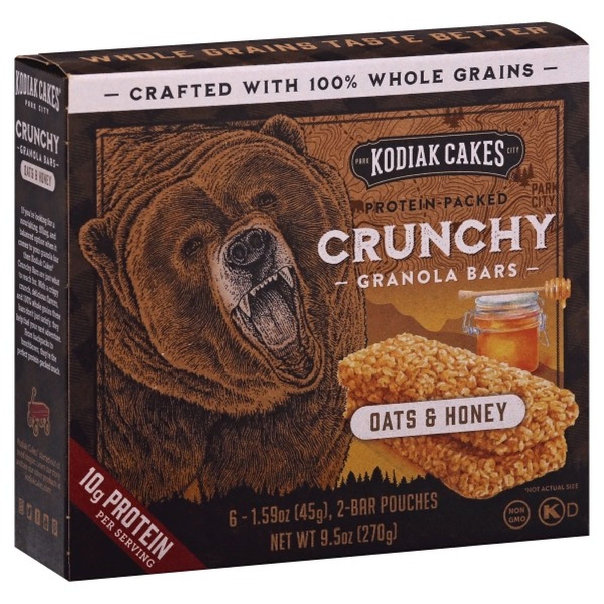 Calories in Kodiak Cakes Granola Bars, Oats & Honey, Crunchy
