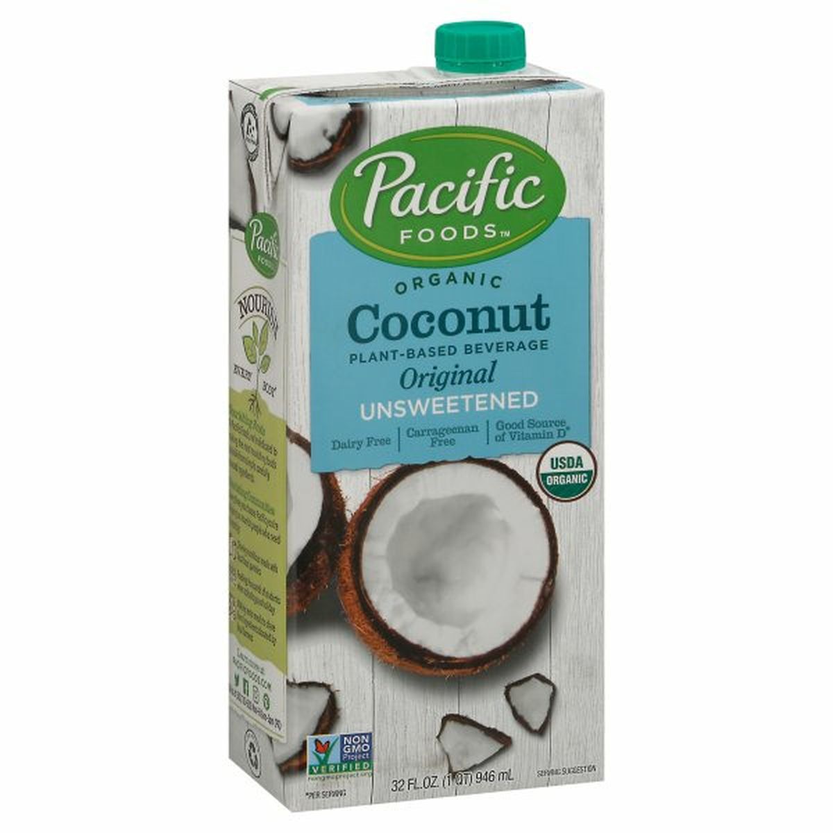 Calories in Pacific Coconut Beverage, Organic, Unsweetened, Original