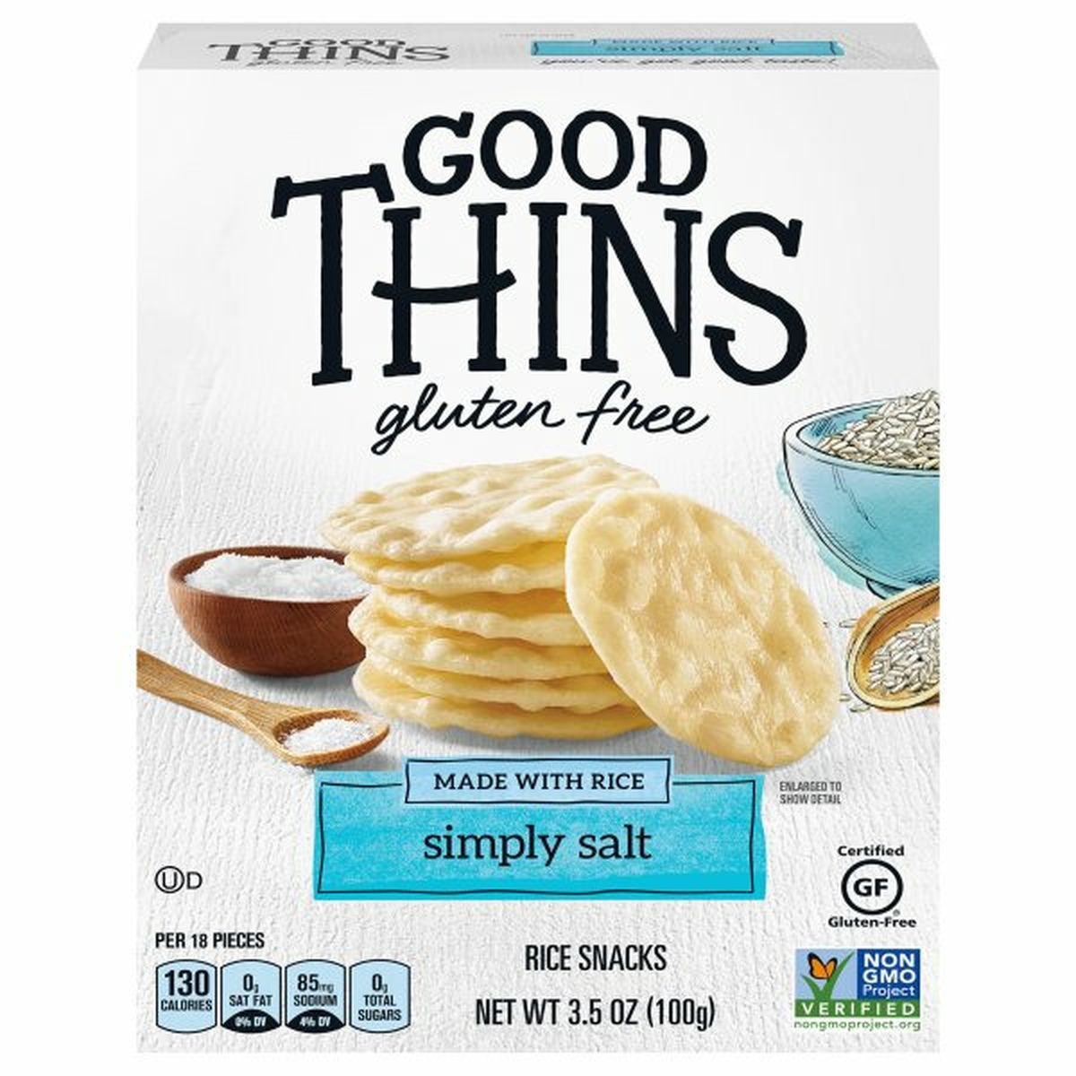 Calories in Good Thins Rice Snacks, Gluten Free, Simply Salt