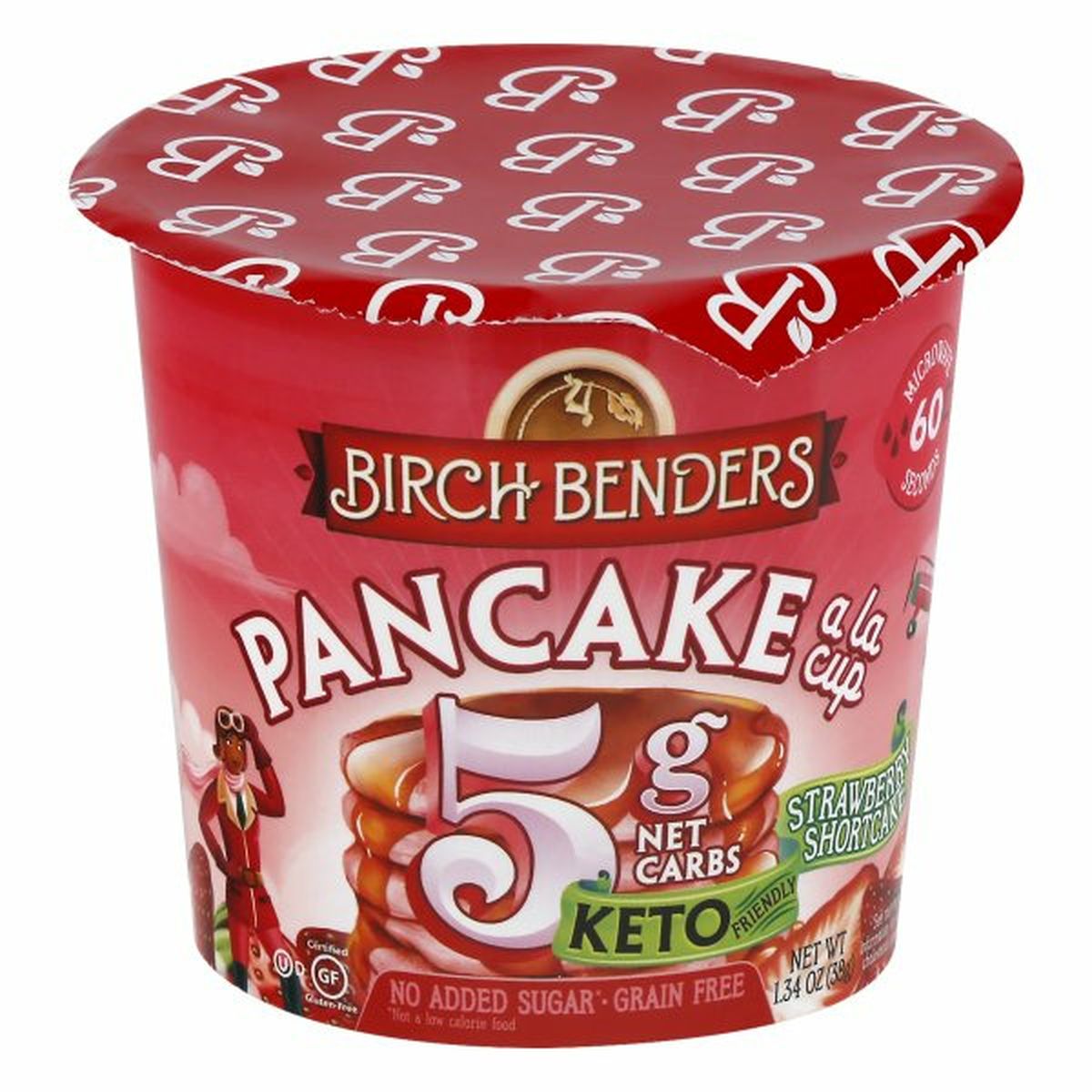 Calories in Birch Benders Pancake a La Cup, Strawberry Shortcake