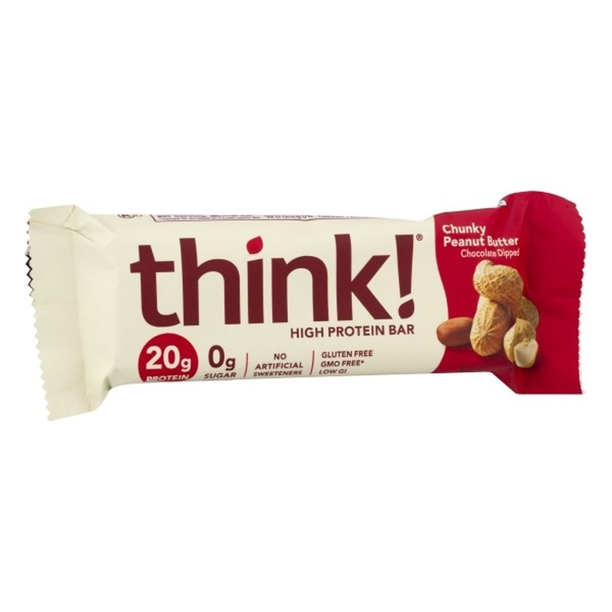 Calories in Think! High Protein Bar, Chocolate Dipped, Chunky Peanut Butter