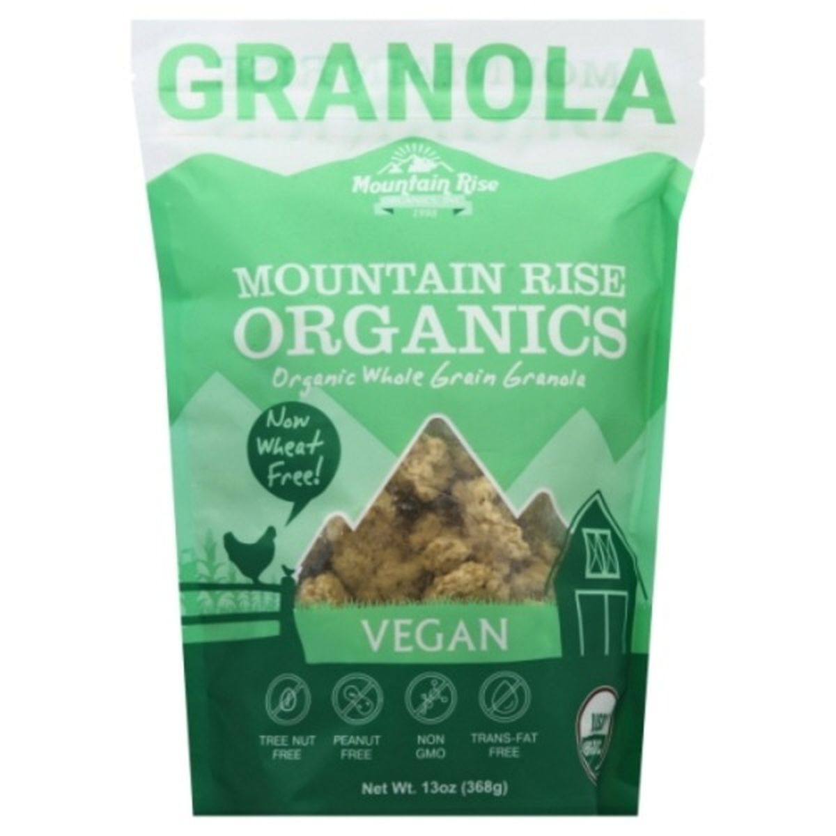 Calories in Mountain Rise Organics Organics Granola, Vegan