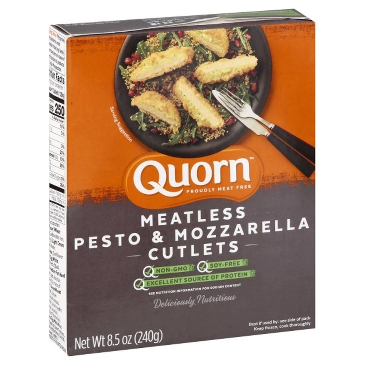 Calories in Quorn Cutlets, Meatless, Pesto & Mozzarella