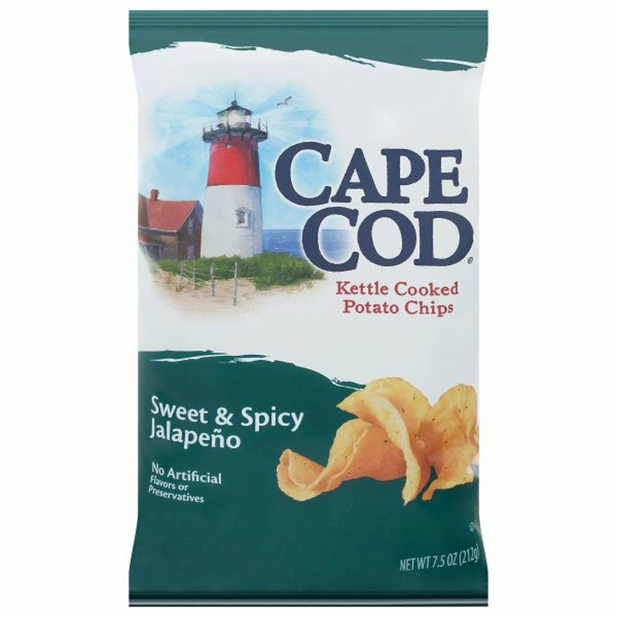 Calories in Cape Cods Potato Chips, Sweet & Spicy Jalapeno, Kettle Cooked