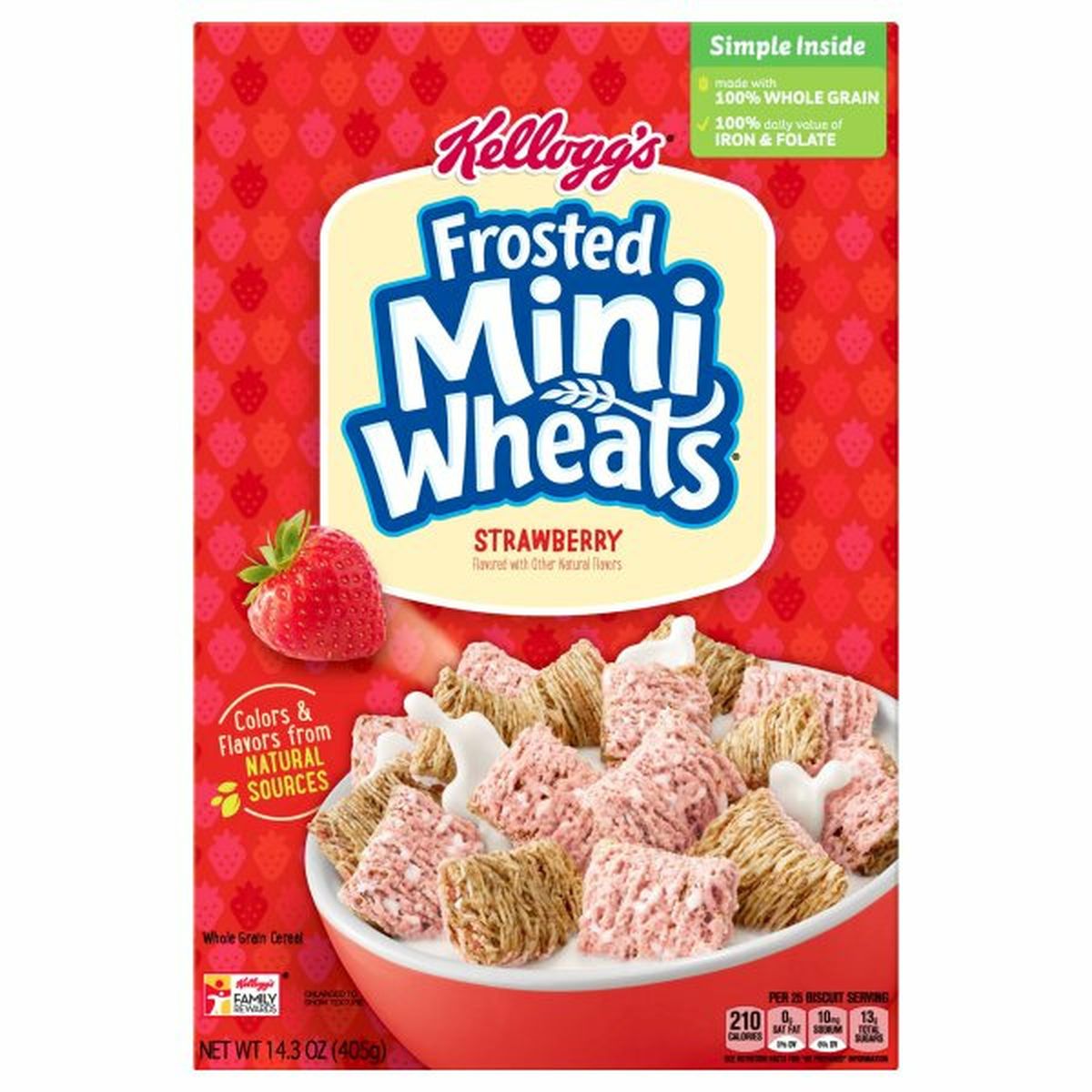 Calories in Kellogg's Frosted Mini-Wheats Cereal, Whole Grain, Strawberry