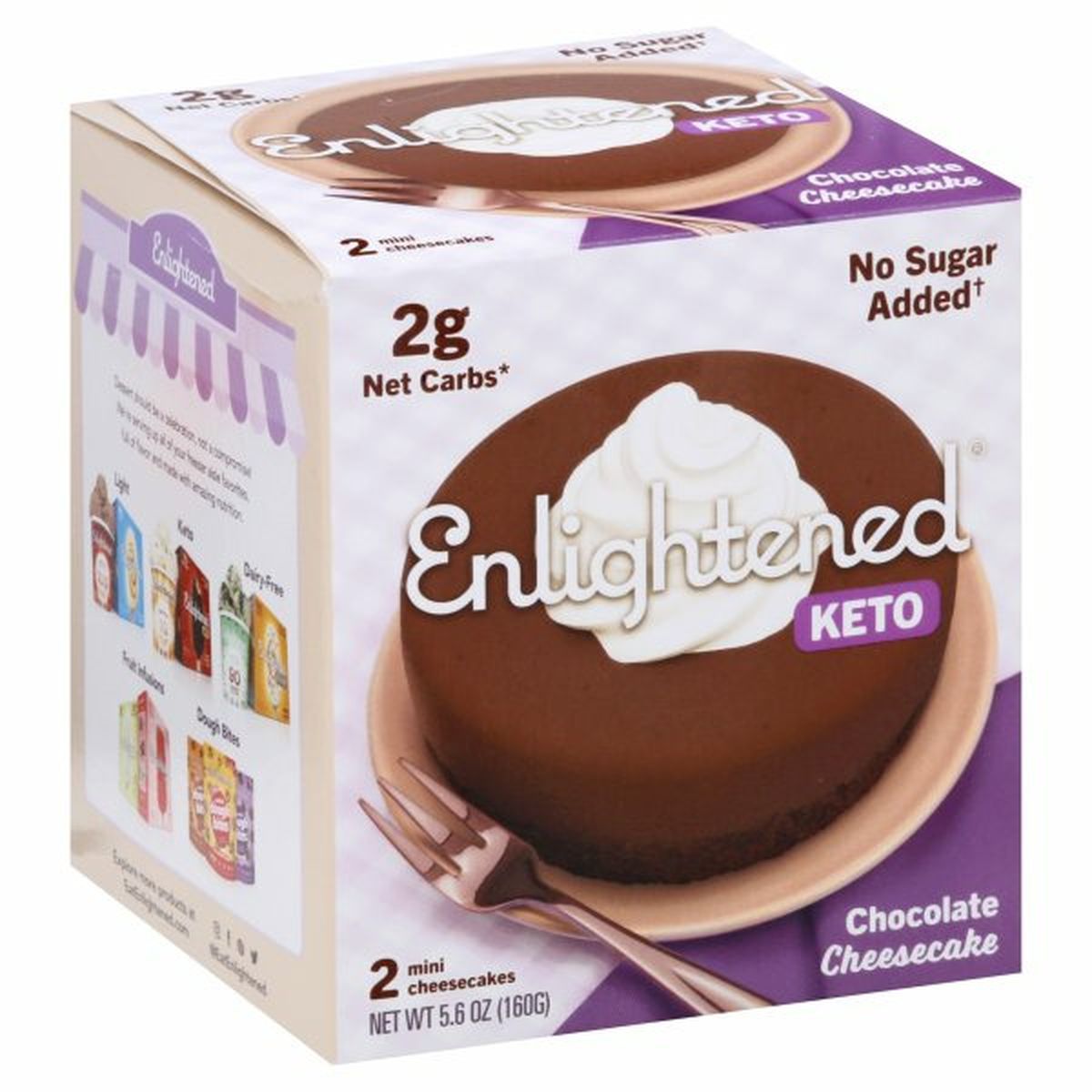 Calories in Enlightened Cheesecakes, Chocolate, Mini