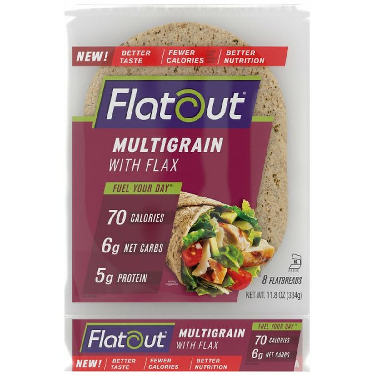 Calories in Flatout Multigrain with Flax Flatbread
