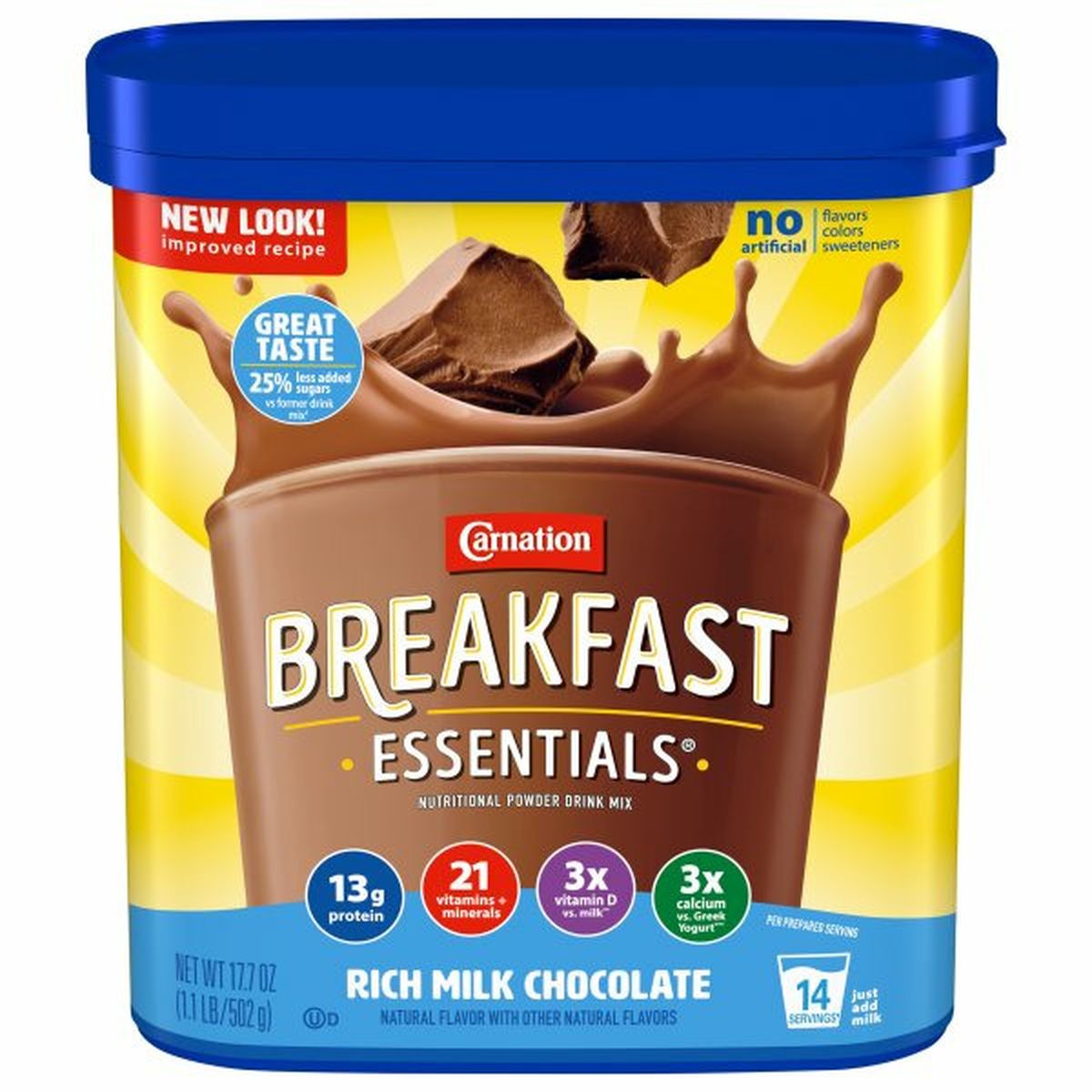 Calories in Carnation Breakfast Essentials Breakfast Essentials Nutritional Powder Drink Mix, Rich Milk Chocolate