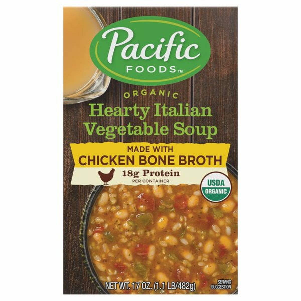 Calories in Pacific Soup, Organic, Hearty Italian Vegetable