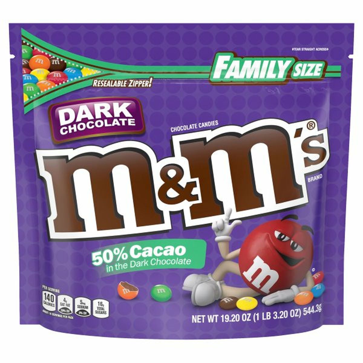 Calories in M&M's Cacao Dark Chocolate Candies