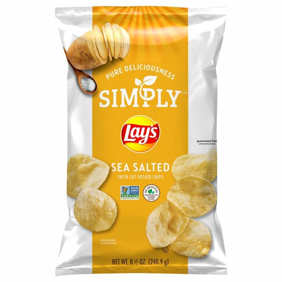 Calories in Lay's Potato Chips, Sea Salted, Thick Cut