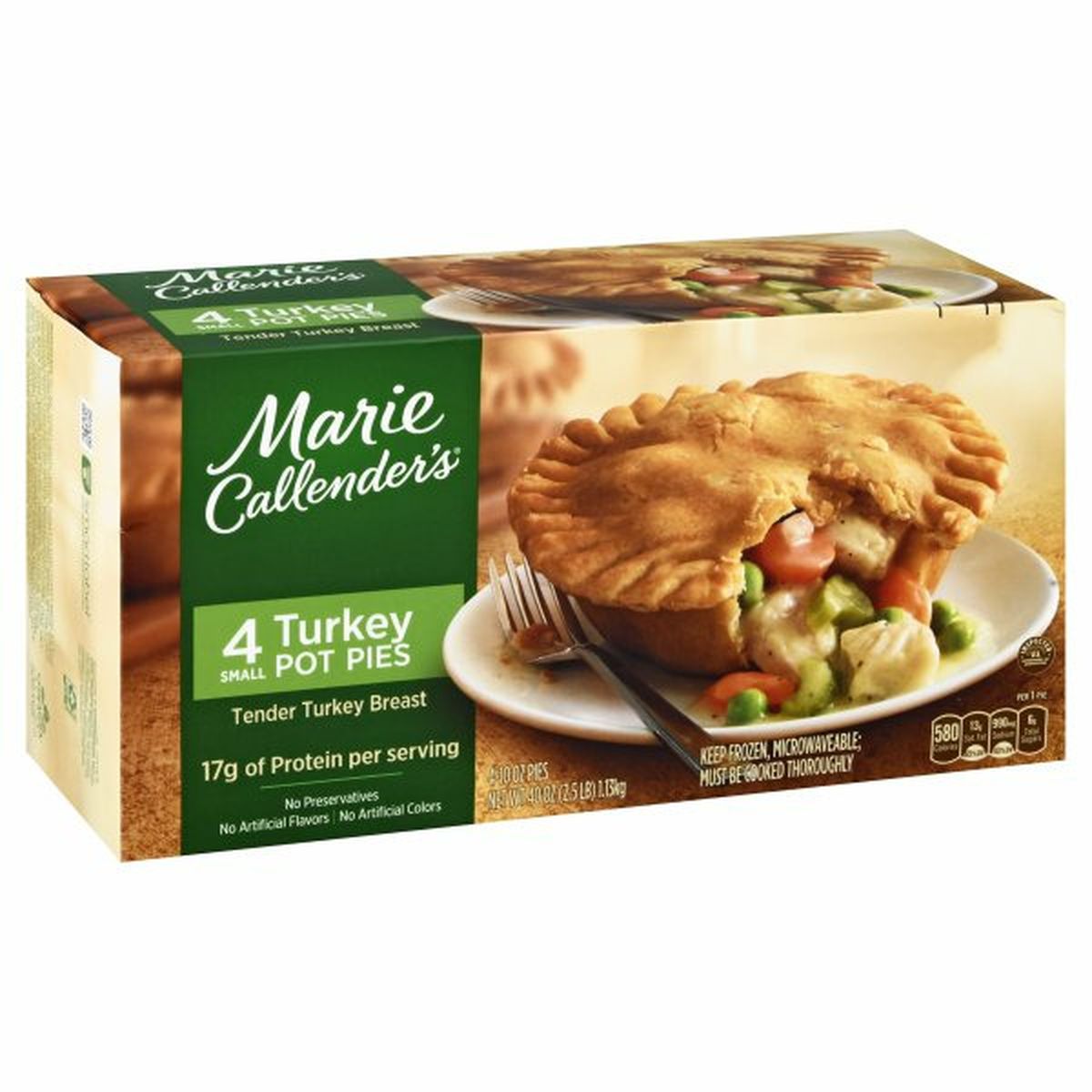 Calories in Marie Callender's Turkey Pot Pies, Small