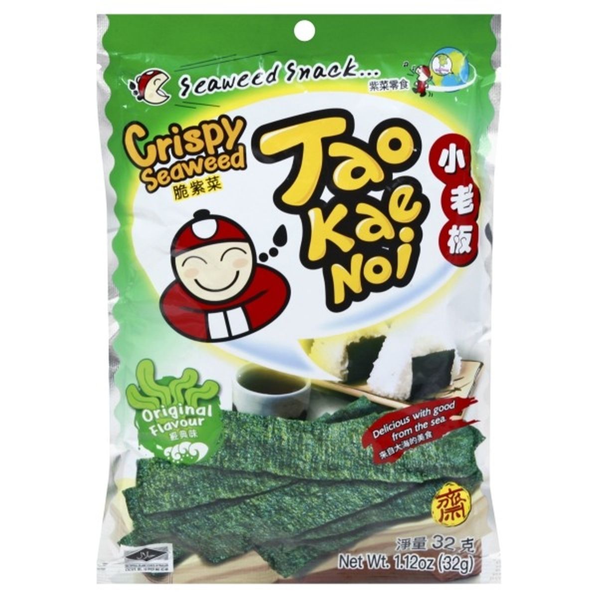 Calories in Tao Kae Noi Seaweed Snack, Crispy, Original Flavour