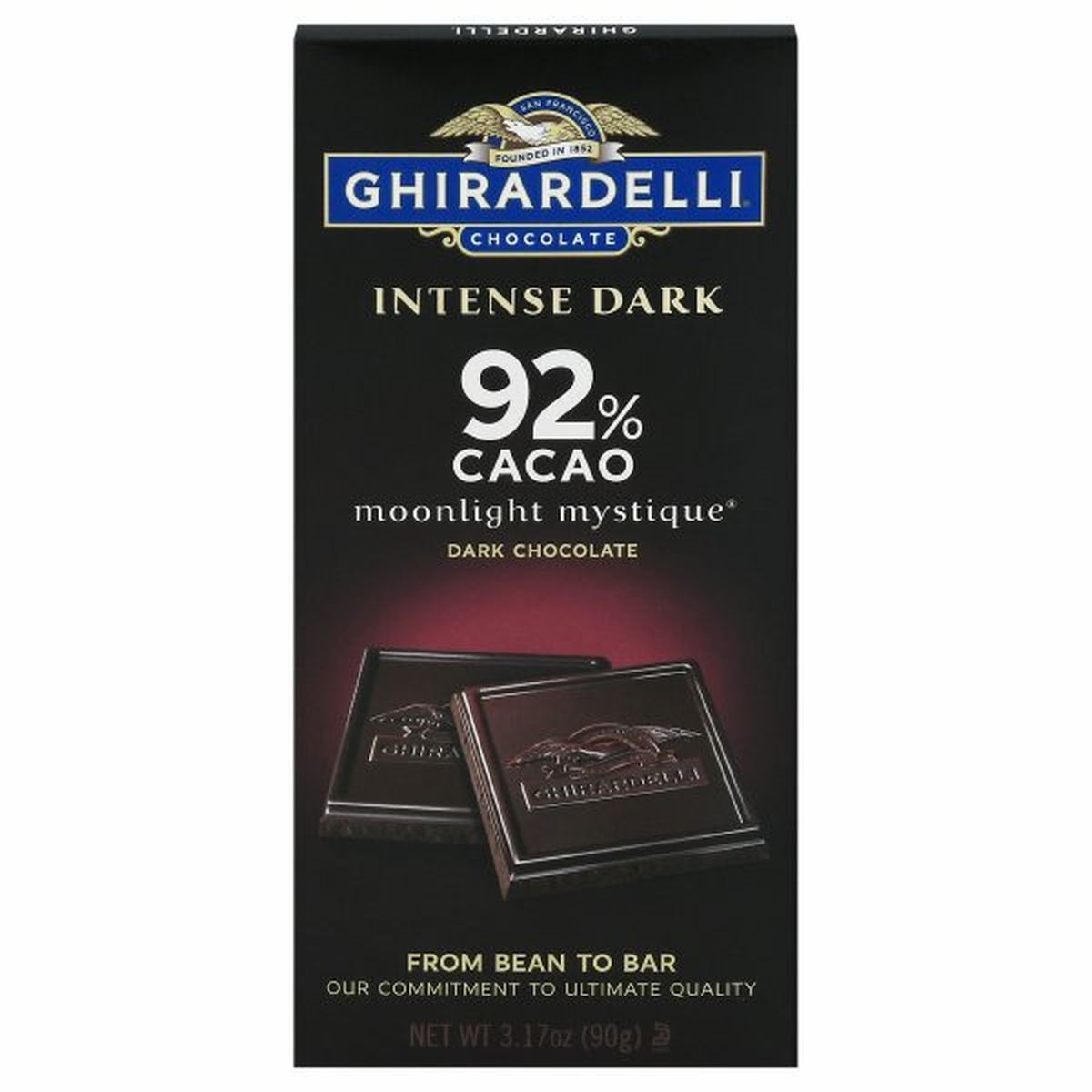 Calories in Ghirardelli Intense Dark Dark Chocolate, Moonlight Mystique, 92% Cacao
