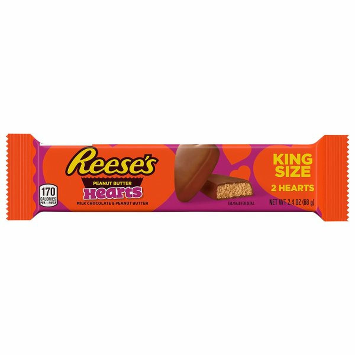 Calories in Reese's Peanut Butter, Hearts, King Size