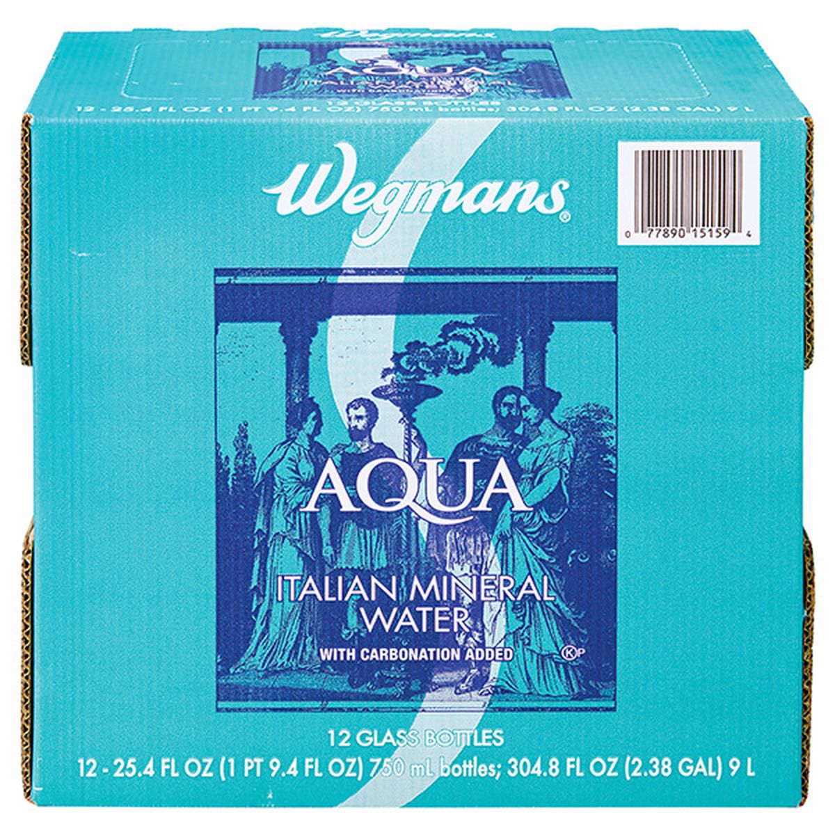 Calories in Wegmans Aqua Italian Mineral Water, 12 Pack, FAMILY PACK