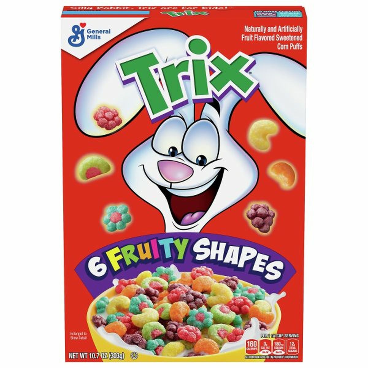 Calories in Trix Sweetened Corn Puffs, Fruit Flavored, 6 Fruity Shapes