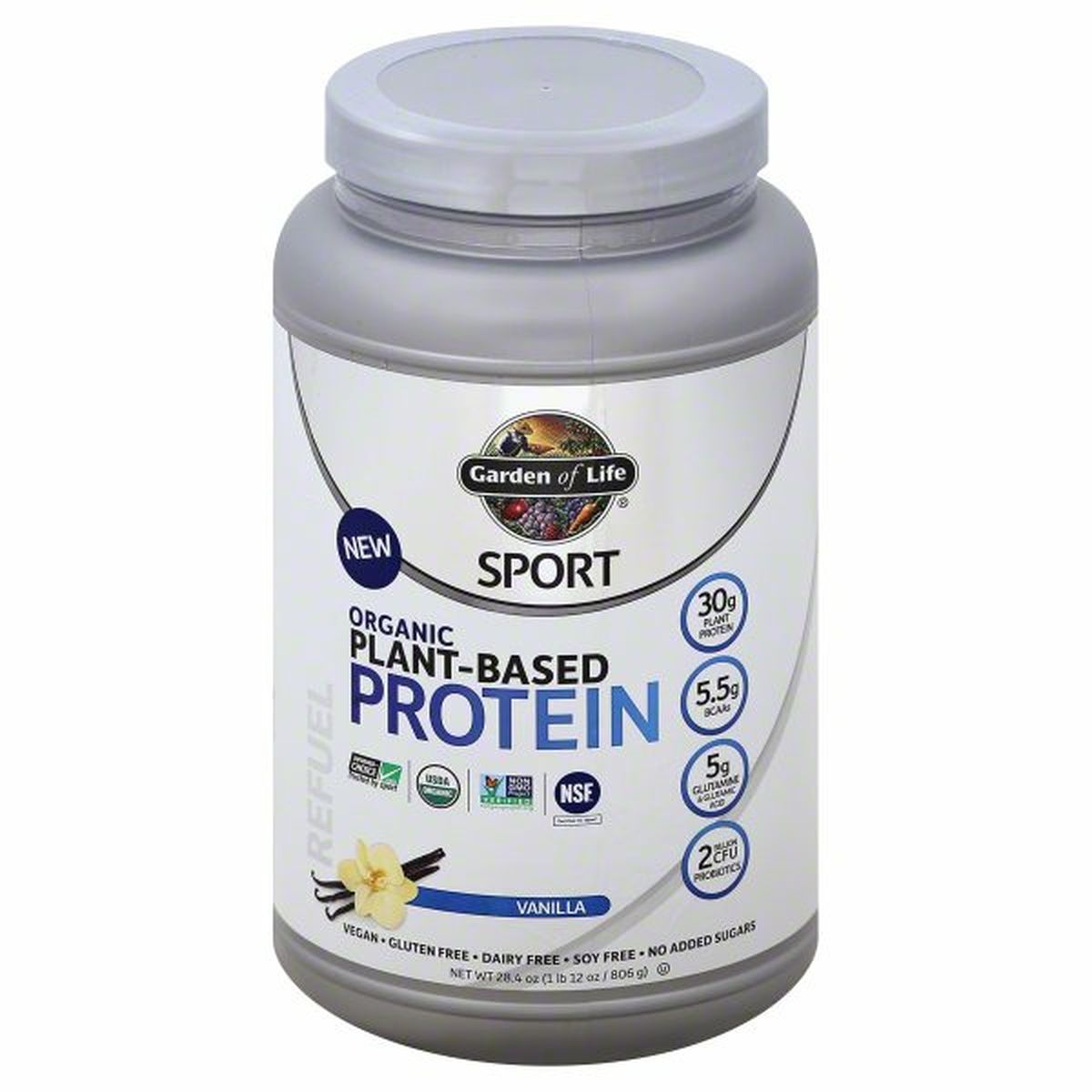 Calories in Garden of Life Sport Protein, Plant-Based, Organic, Vanilla