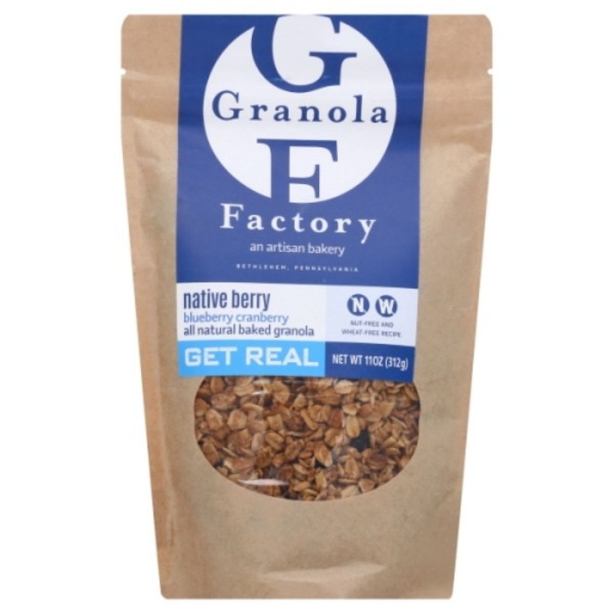 Calories in The Granola Factory Granola, Native Berry, Blueberry Cranberry