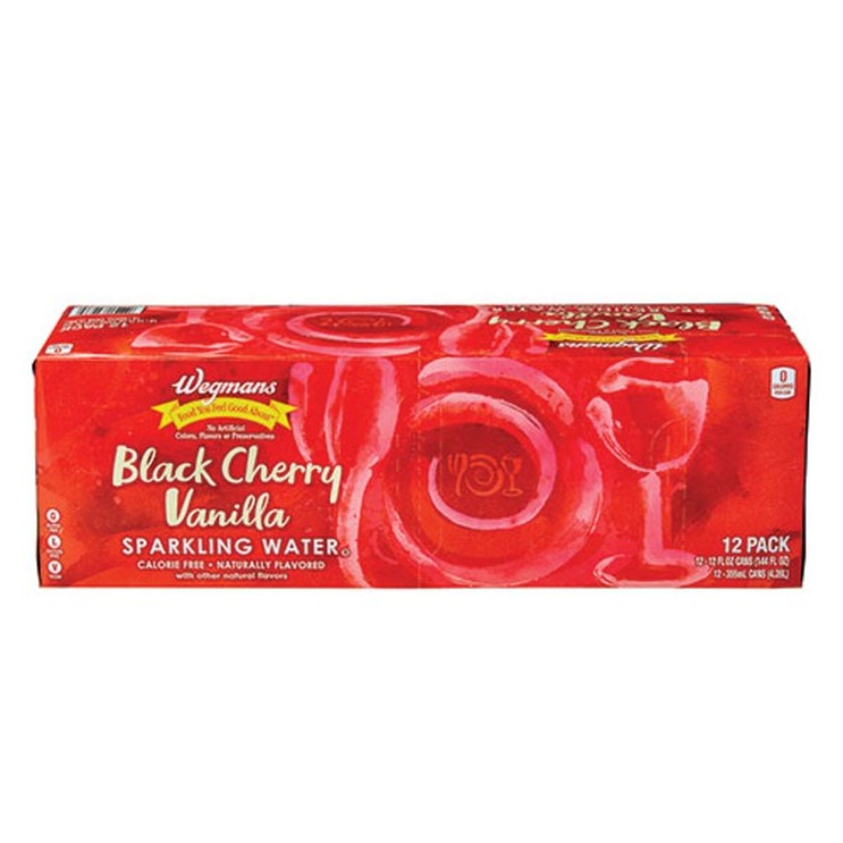 Calories in Wegmans Black Cherry Vanilla Sparkling Water, 12 Pack