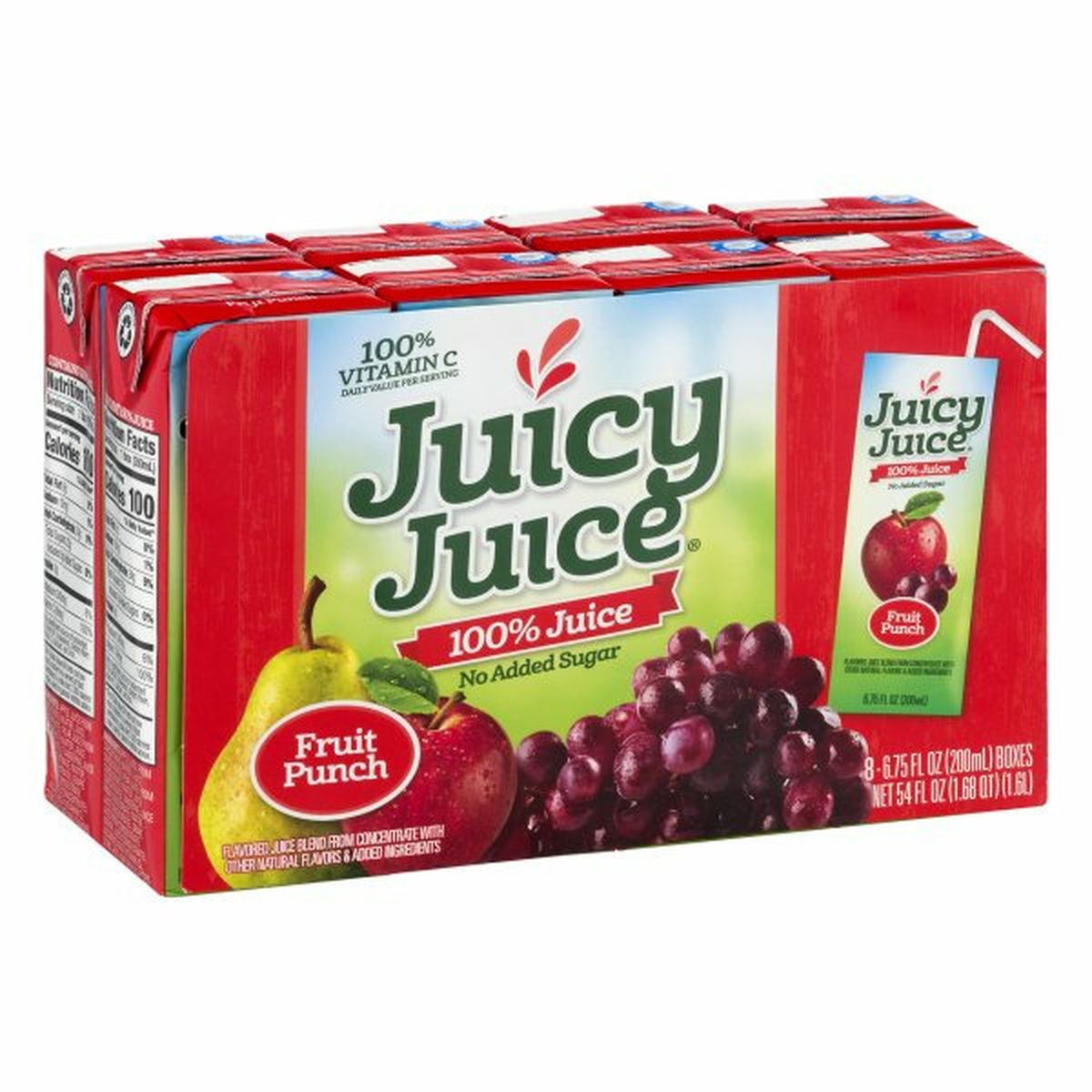 Calories in Juicy Juice 100% Juice, Fruit Punch, 8 Pack