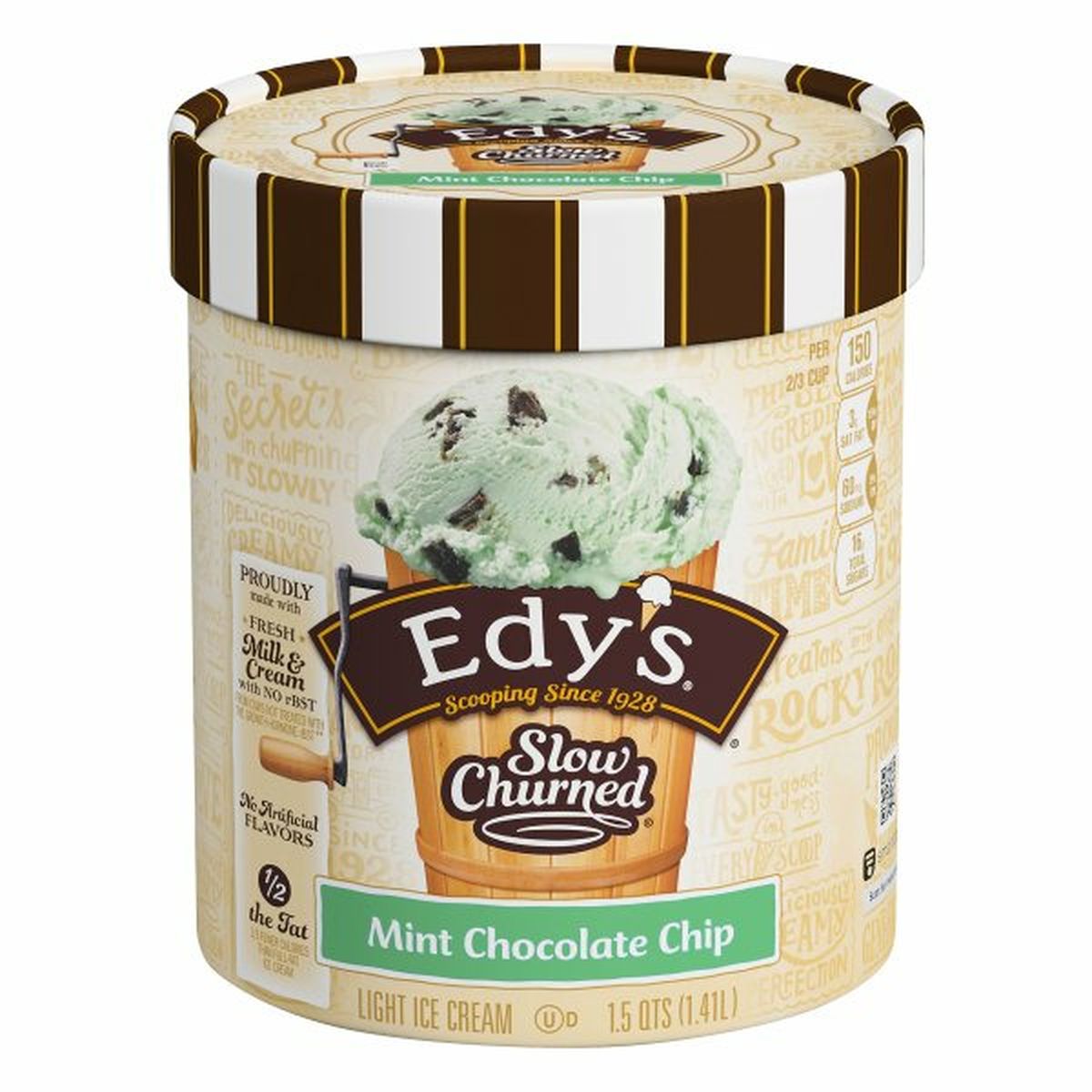 Calories in Edy'S/Dreyer'S Slow Churned Ice Cream, Light, Mint Chocolate Chip
