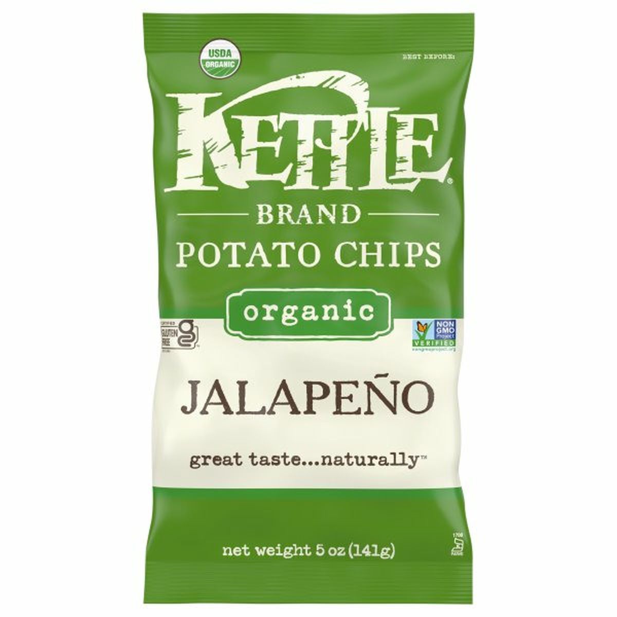 Calories in Kettle Brands Potato Chips, Organic, Jalapeno