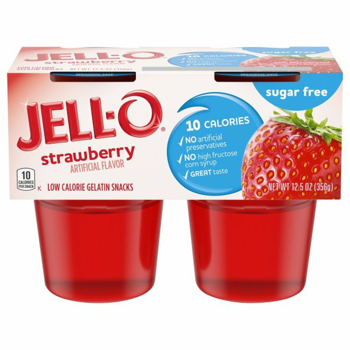 Calories in Jell-O Gelatin Snacks, Low Calorie, Strawberry