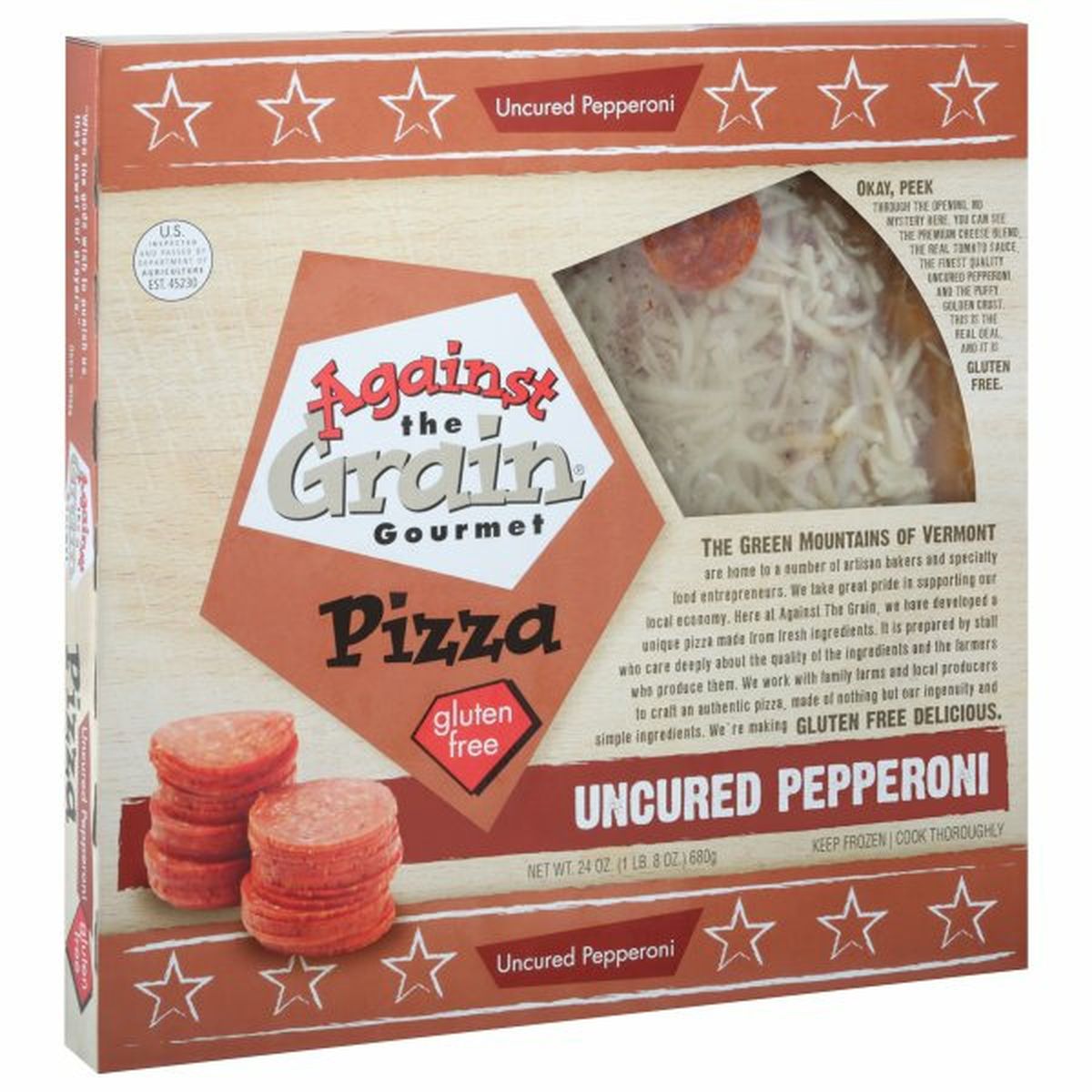 Calories in Against The Grain Gourmet Pizza, Uncured Pepperoni