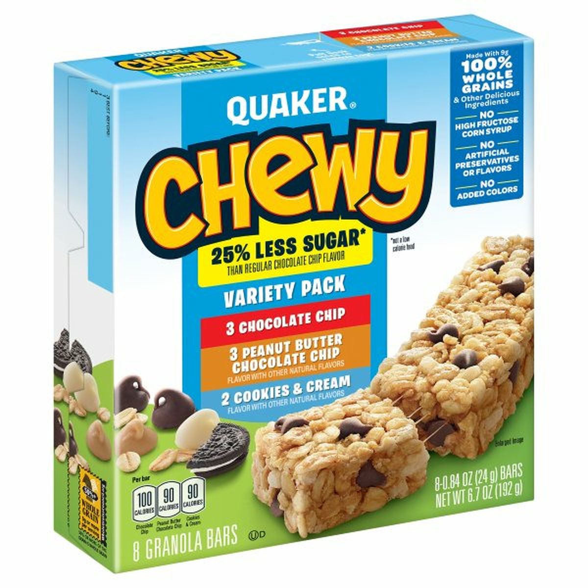 Calories in Quaker Chewy Granola Cereal Or Fruit Bars, Reduced Sugar Variety