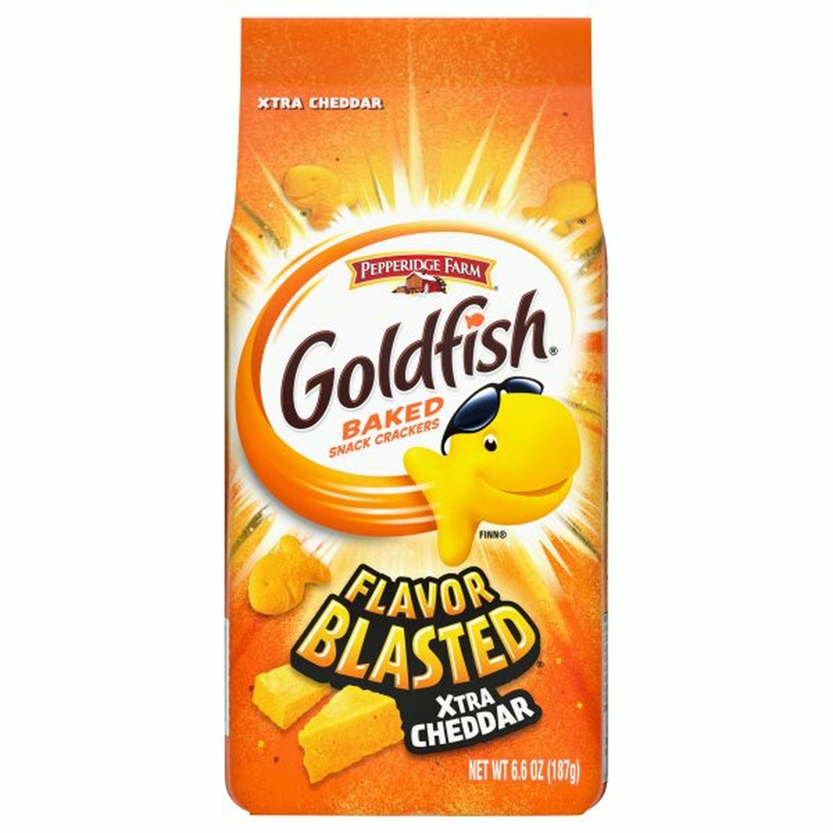 Calories in Pepperidge Farms  Goldfish Flavor Blasteds Flavor Blasted Baked Snack Crackers, Xtra Cheddar
