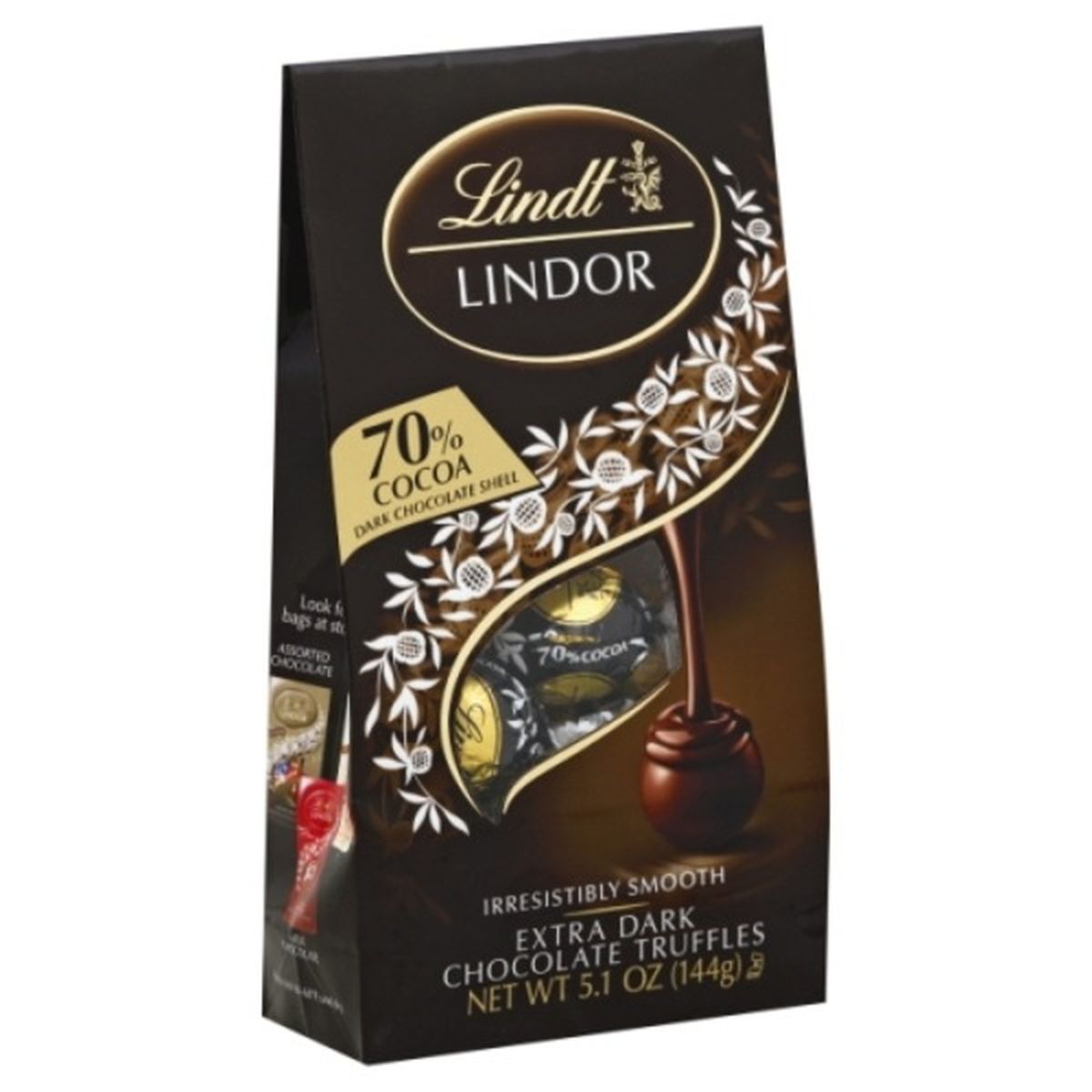 Calories in Lindt Lindor Truffles, Extra Dark Chocolate, 70% Cocoa