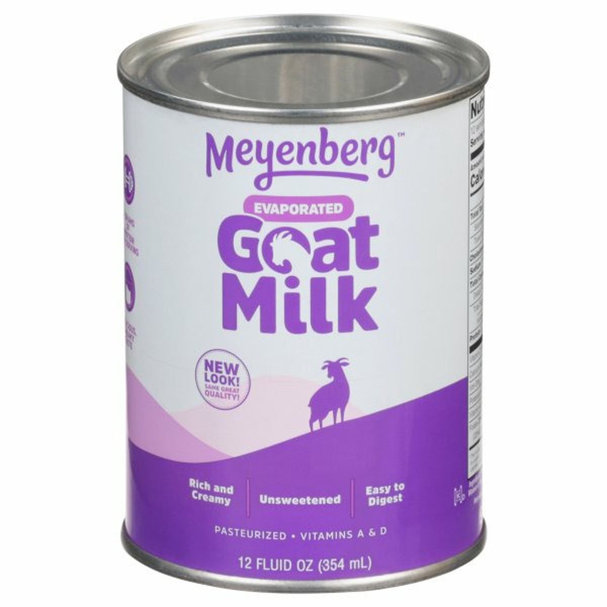 Calories in Meyenberg Goat Milk, Evaporated